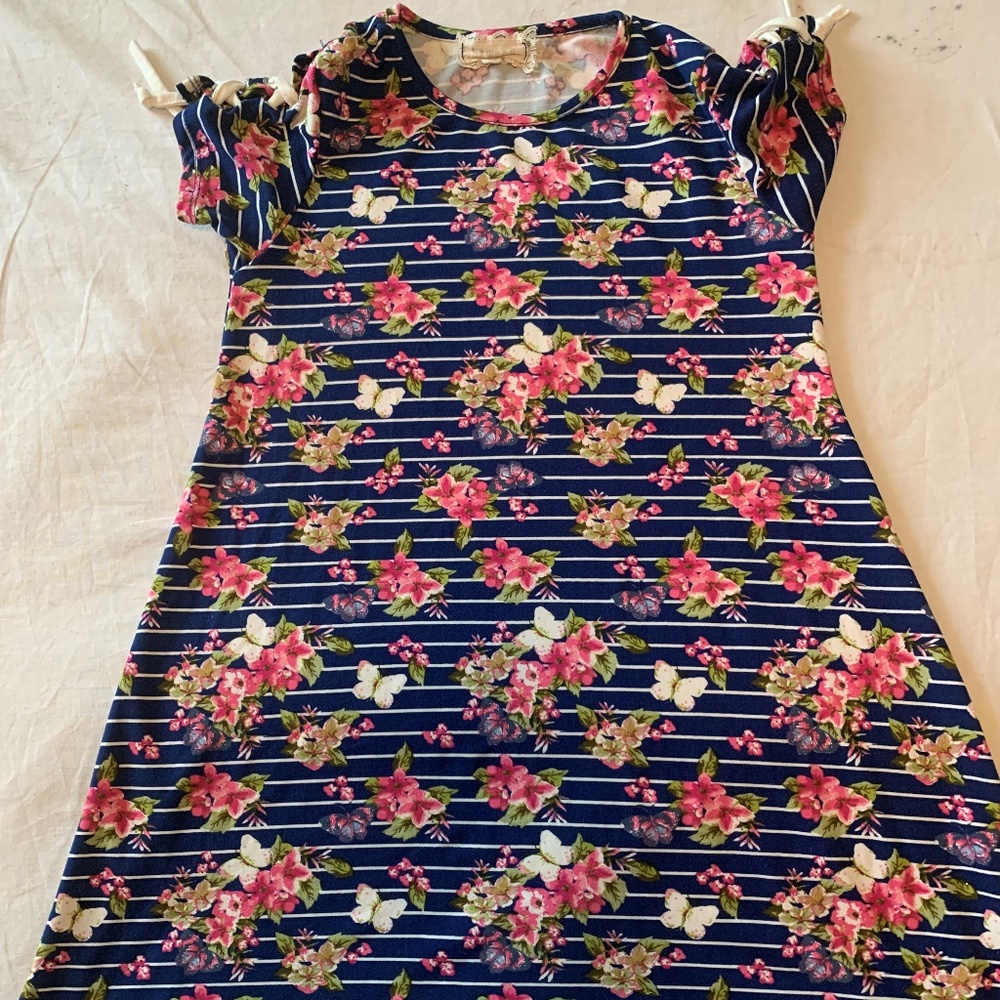Blue Dress With Flowers